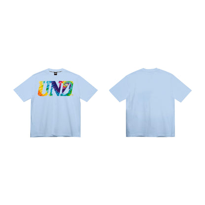 UND LOGO Tie Dye Tee in P. Blue