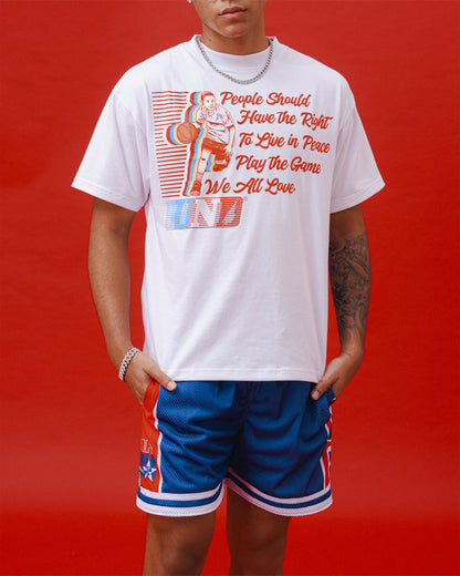 Peace Through Sports Tee in White