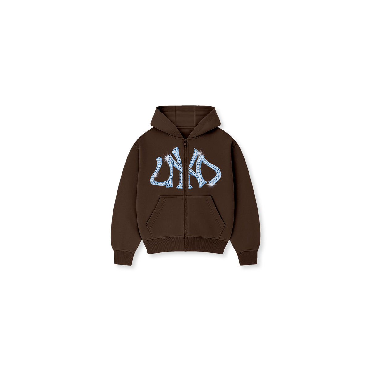 YANK BLING Full-zip Hoodie Brown