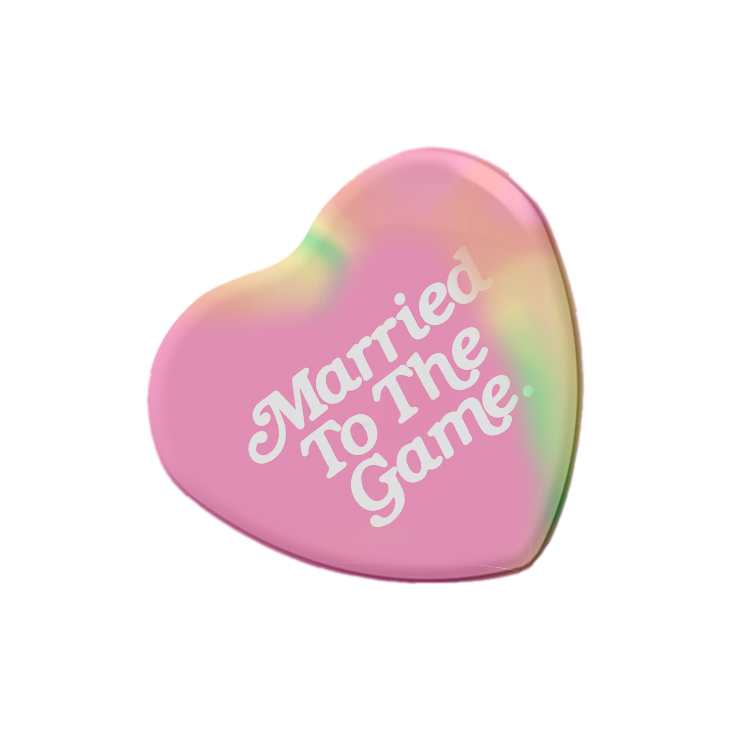 UND M2G Heart-Shaped Button Pin (HOLOGRAM PINK)